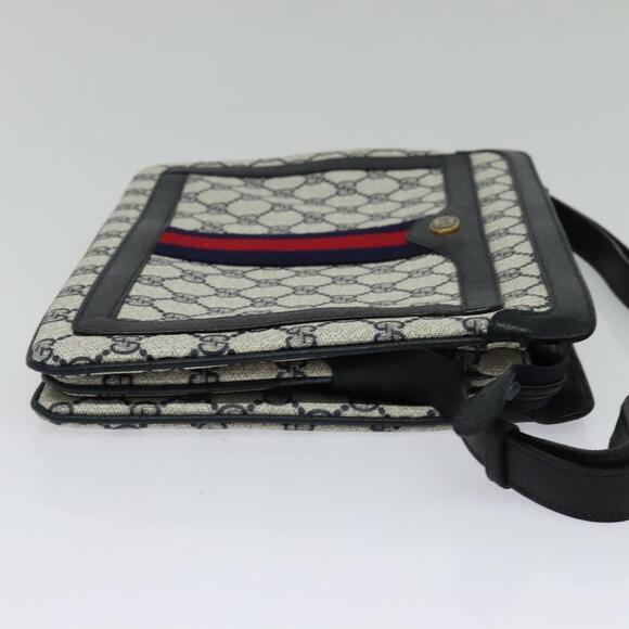 GUCCI GG Supreme Sherry Line Shoulder Bag Pvc Navy Gold 41 02 013 - Picture 5 of 16